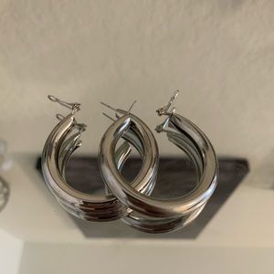 Silver hoop earrings
